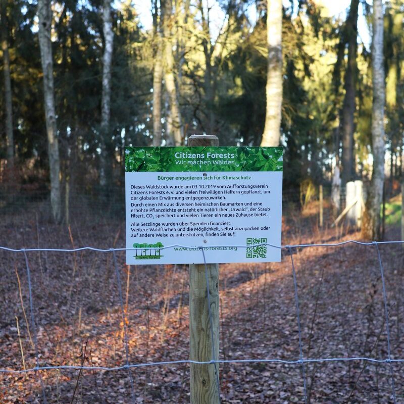 Schilder Citizens Forests Aufforstung