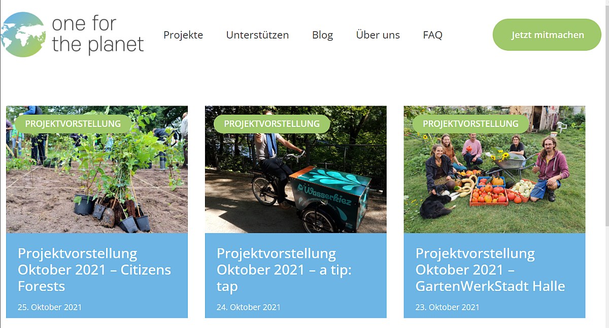Pflanzaktion auf One for the planet